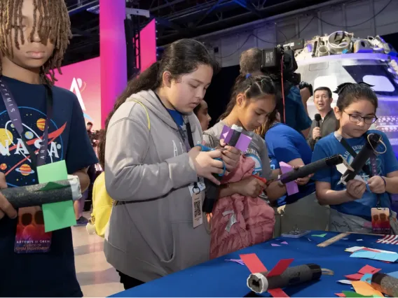 Students at a NASA learner event. 