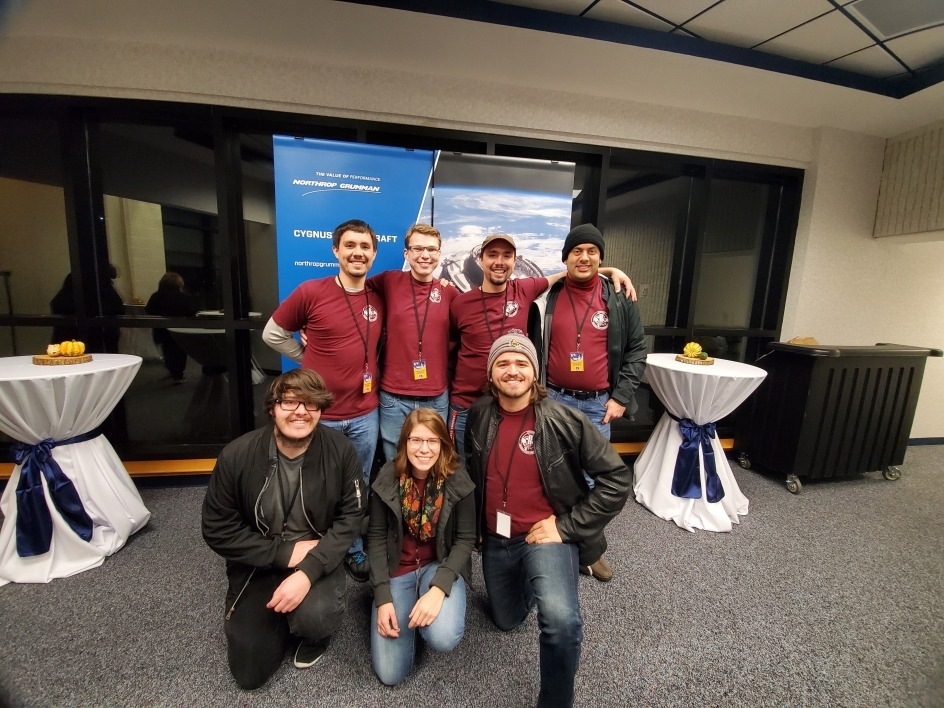 ASU Phoenix CubeSat team at launch (front, left to right): Nicholas Altman, Sarah Rogers and Ryan Fagan. (Back, left to right): Devon Bautista, Craig Knoblauch, Trevor Bautista and Raymond Barakat.  Trevor Bautista/ASU